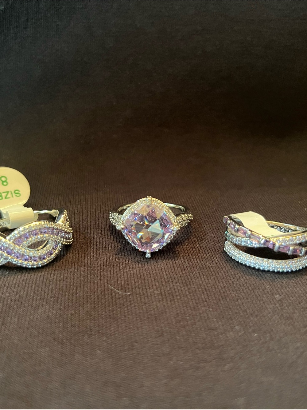 Bomb Party Purple Ring Bundle | 3 Rings | NWT | Rhodium Plated | Size 8